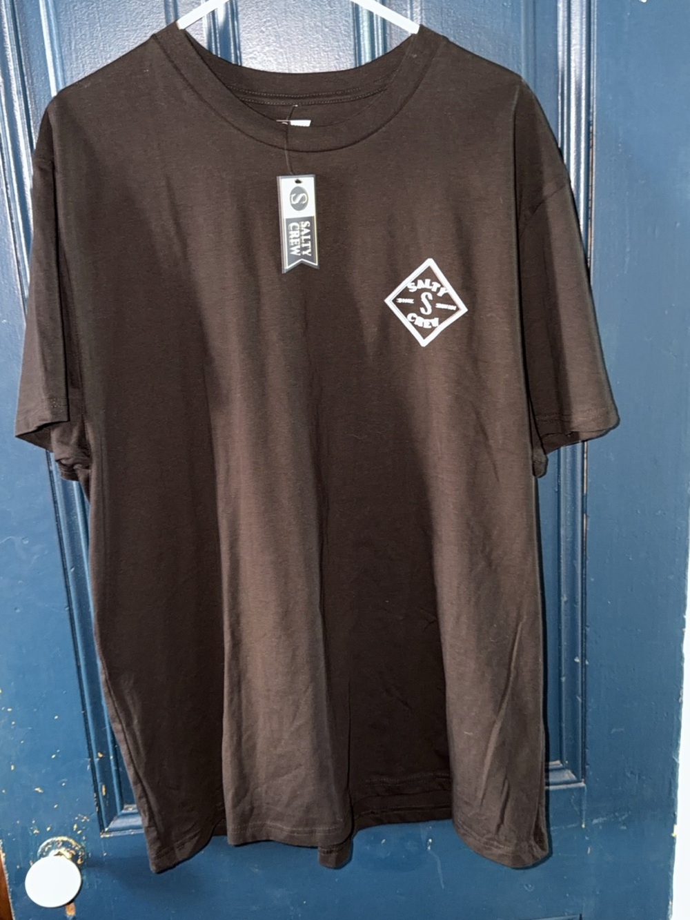 Salty Crew Black Short-Sleeve Logo Tee with Chest Emblem